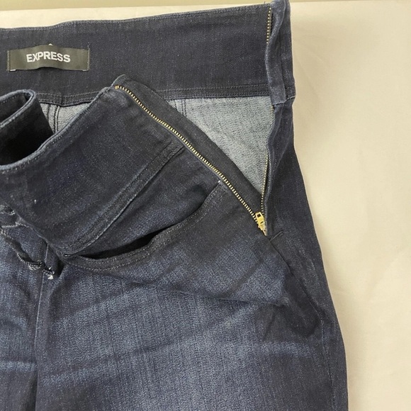 Express Skinny Jeans Women’s 16 Lace Up Legging Blue High Rise Dark Wash Stretch - Picture 4 of 6